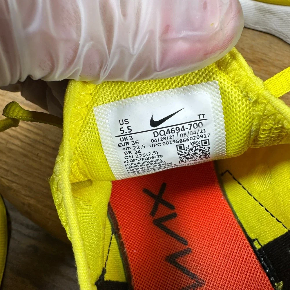 Nike Air Max 270 Womens 5.5 Yellow White Black Sneakers DQ4694-700